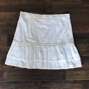 White Eyelet Ruffle Skirt by Hurley